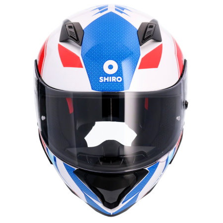 SHIRO CASCO  HUNTER SH-890 EDGE BOANCO PEARL AZUL ROJO 