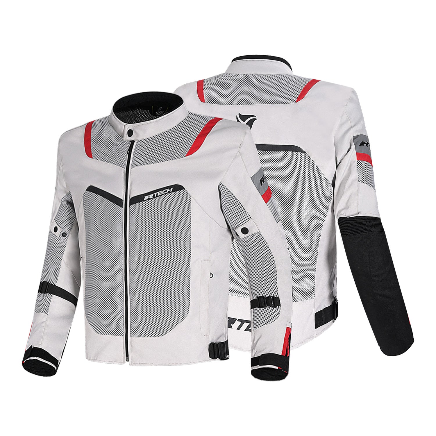 R Tech Spiral Mesh Summer Motorcycle Jacket Ice Black Red