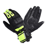 BELA Ice Winter Lady Motorcycle Leather Gloves Black Yellow Fluo 