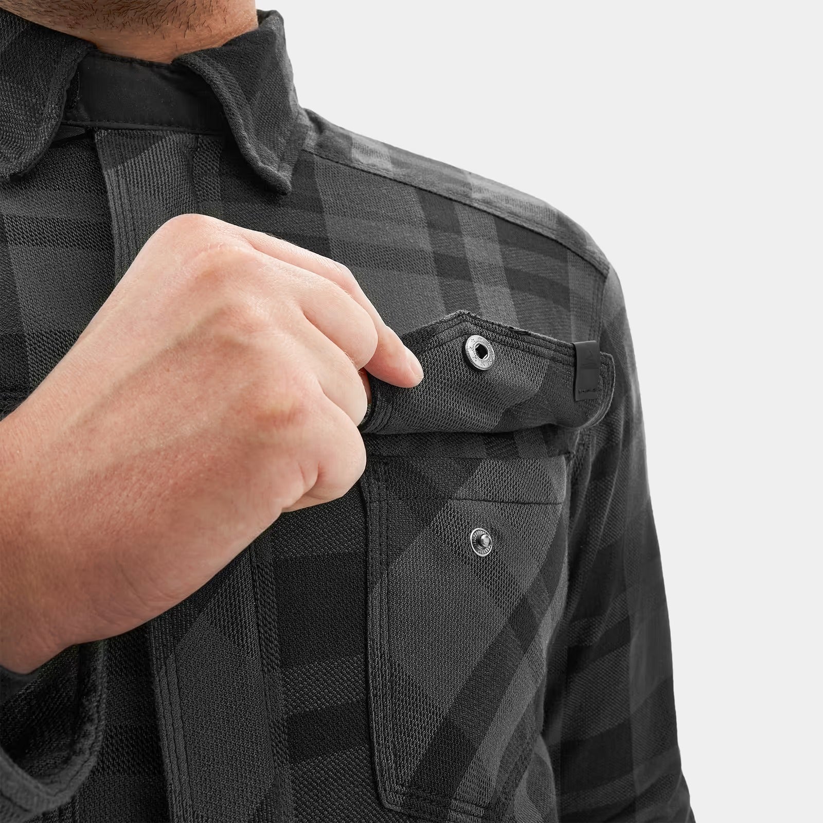 SHIMA RENEGADE 2.0 MEN MOTORCYCLE CHECKED SHIRT BLACK