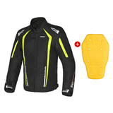 R-TECH Marshal Textile Motorbike Touring Jacket Black Yellow Flou