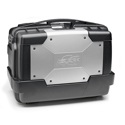 KAPPA Side Cases with Black Base and Aluminum Lid, 46 L