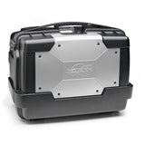 KAPPA Side Cases with Black Base and Aluminum Lid, 46 L