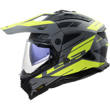 LS2 MX702 PIONEER Namib Adventure Helmet M.Grey H-V Yellow