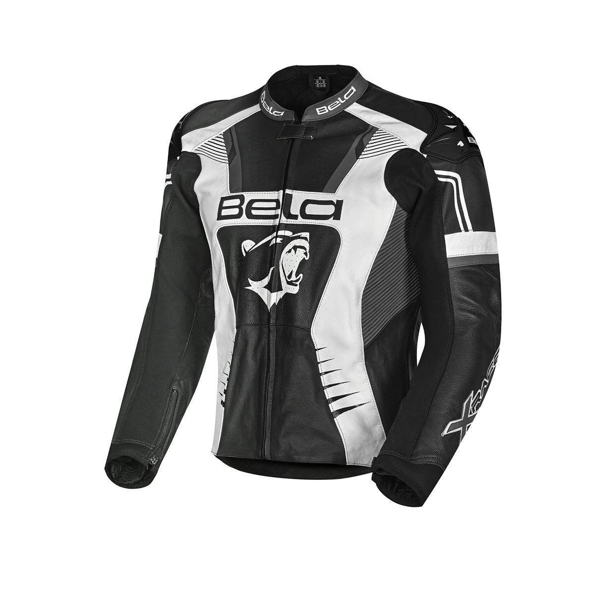 BELA X Race Motorcycle Leather Jacket Black White Anthracite