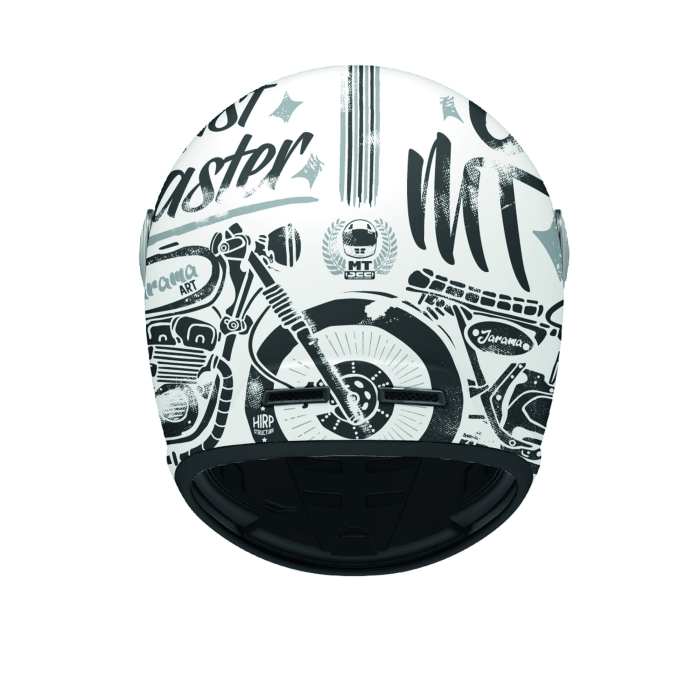 MT Jarama SV Art Full Face Helmet Whi/Blk Back