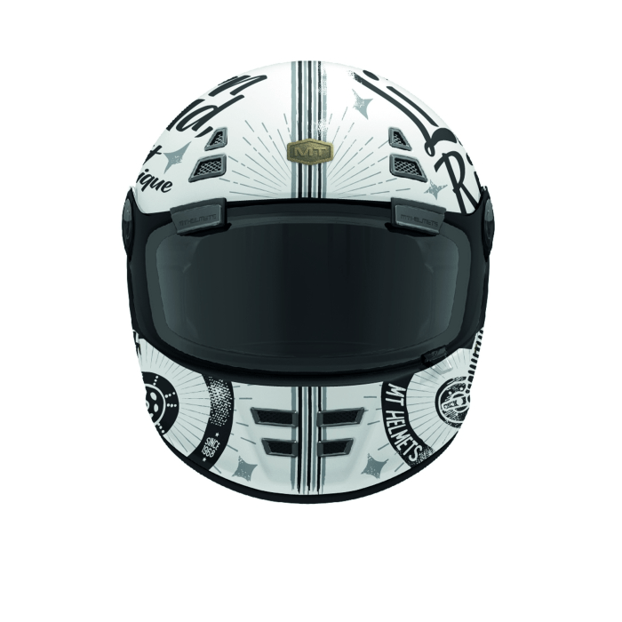 MT Jarama SV Art Full Face Helmet Whi/Blk Front