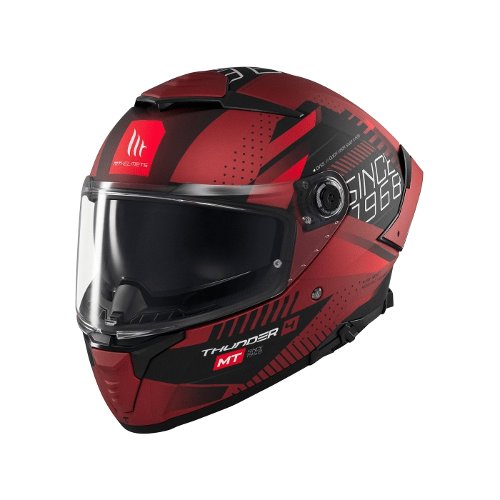 MT Thunder 4 Lumin Full Face Motorcycle Helmet Red 