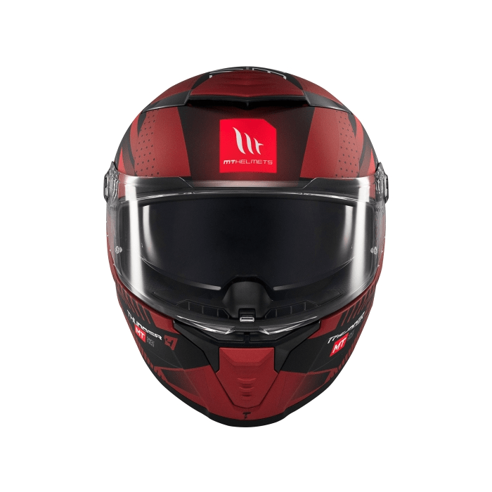 MT Thunder 4 Lumin Full Face Motorcycle Helmet Red Front