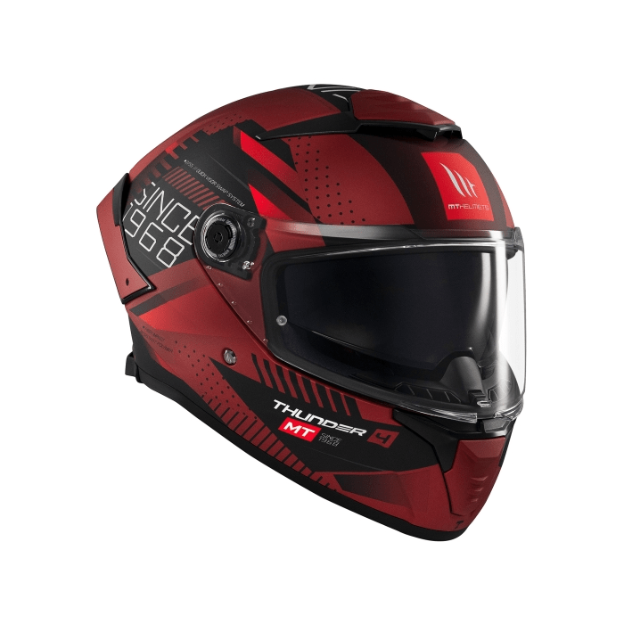 MT Thunder 4 Lumin Full Face Motorcycle Helmet Red Right Side