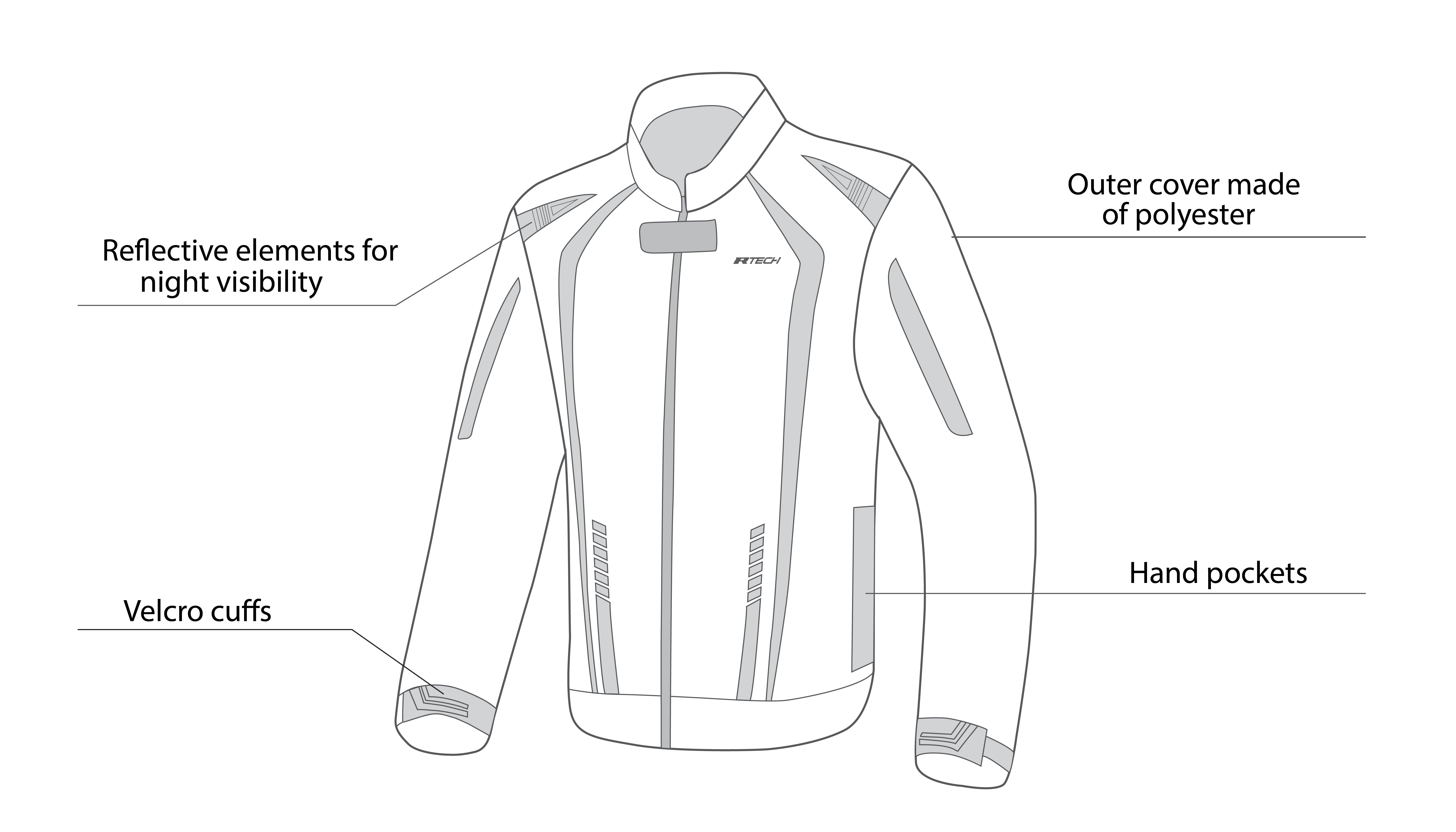 R Tech Marshal Textile Motorcycle Jacket Black Grey