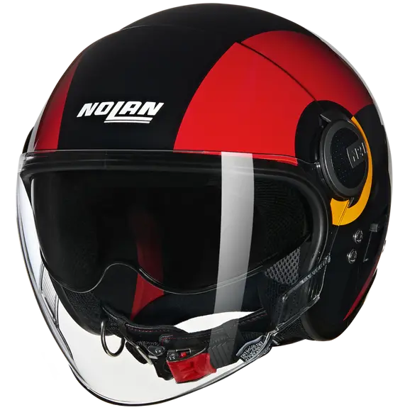 NOLAN N21 Visor Bicromo 350 open face Helmet Nero Rosso Arancione
