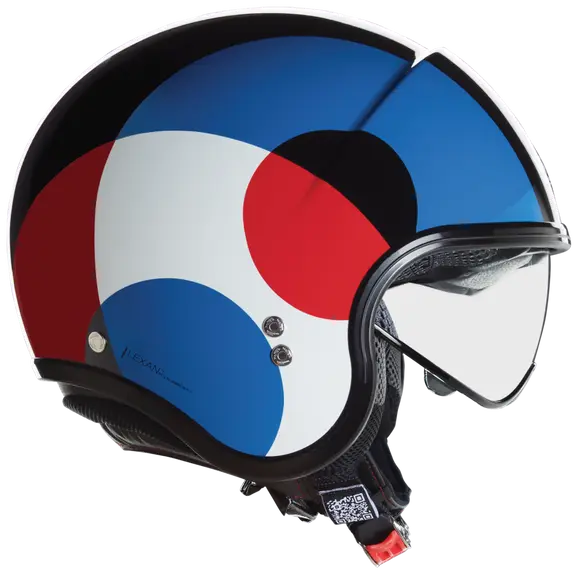 NOLAN N21 06 BICHROME 345 MINI JET HELMET BLACK BLACK BLUE RED WHITE