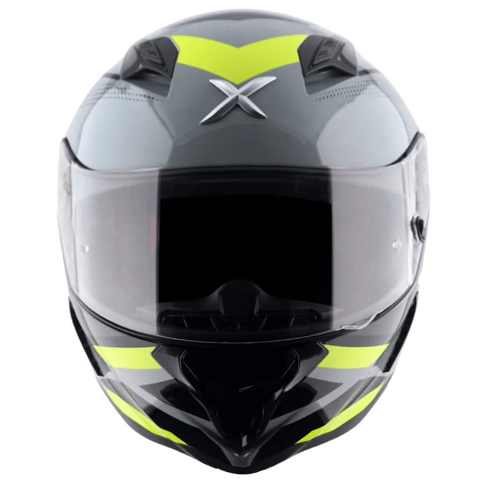 AXOR HUNTER CORNET FULL FACE MOTORCYCLE HELMET BLACK MATTE_FLUORESCENT YELLOW