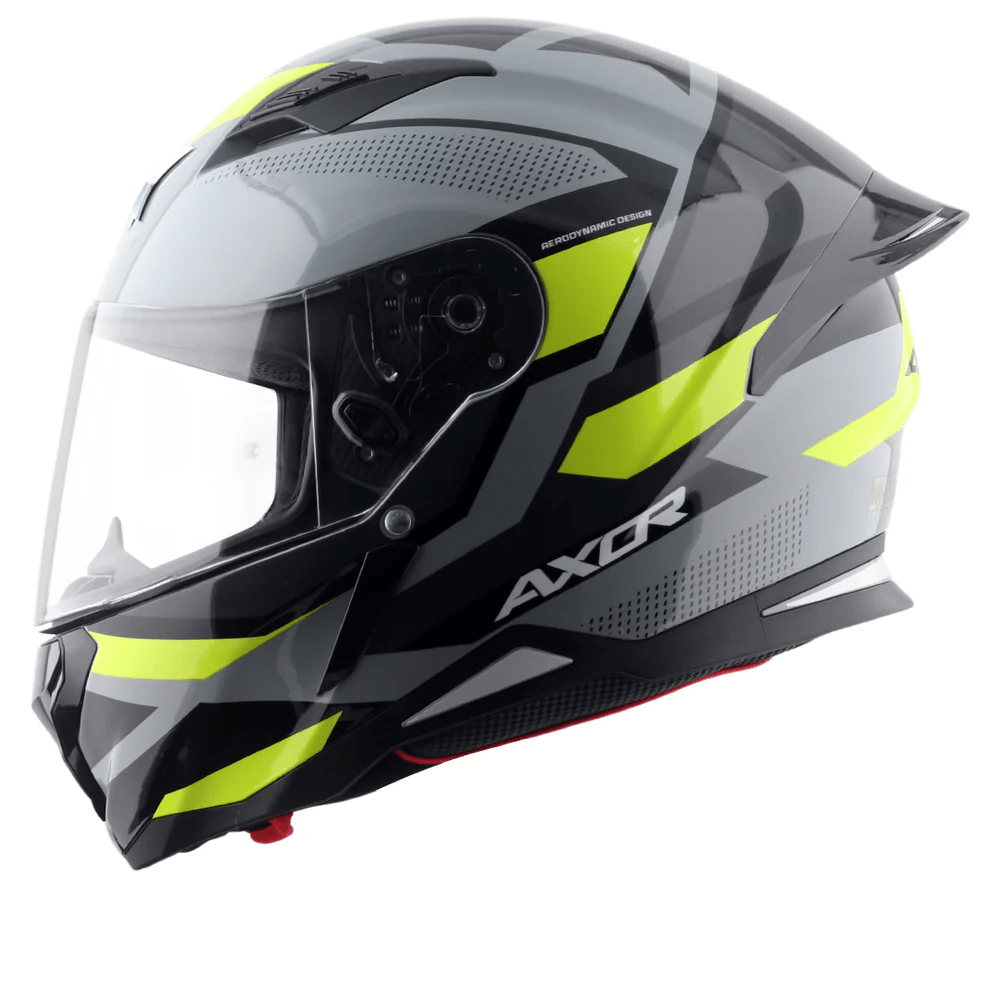 AXOR HUNTER CORNET FULL FACE MOTORCYCLE HELMET BLACK MATTE_FLUORESCENT YELLOW