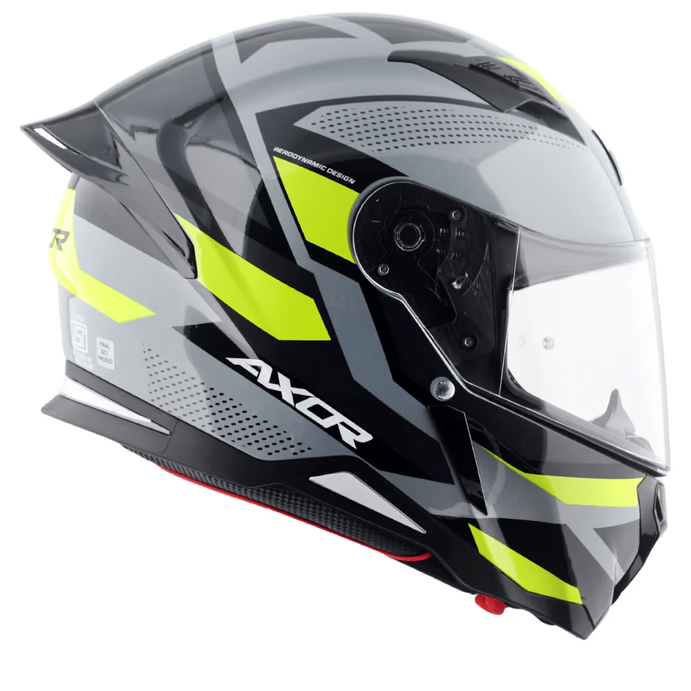 AXOR HUNTER CORNET FULL FACE MOTORCYCLE HELMET BLACK MATTE_FLUORESCENT YELLOW