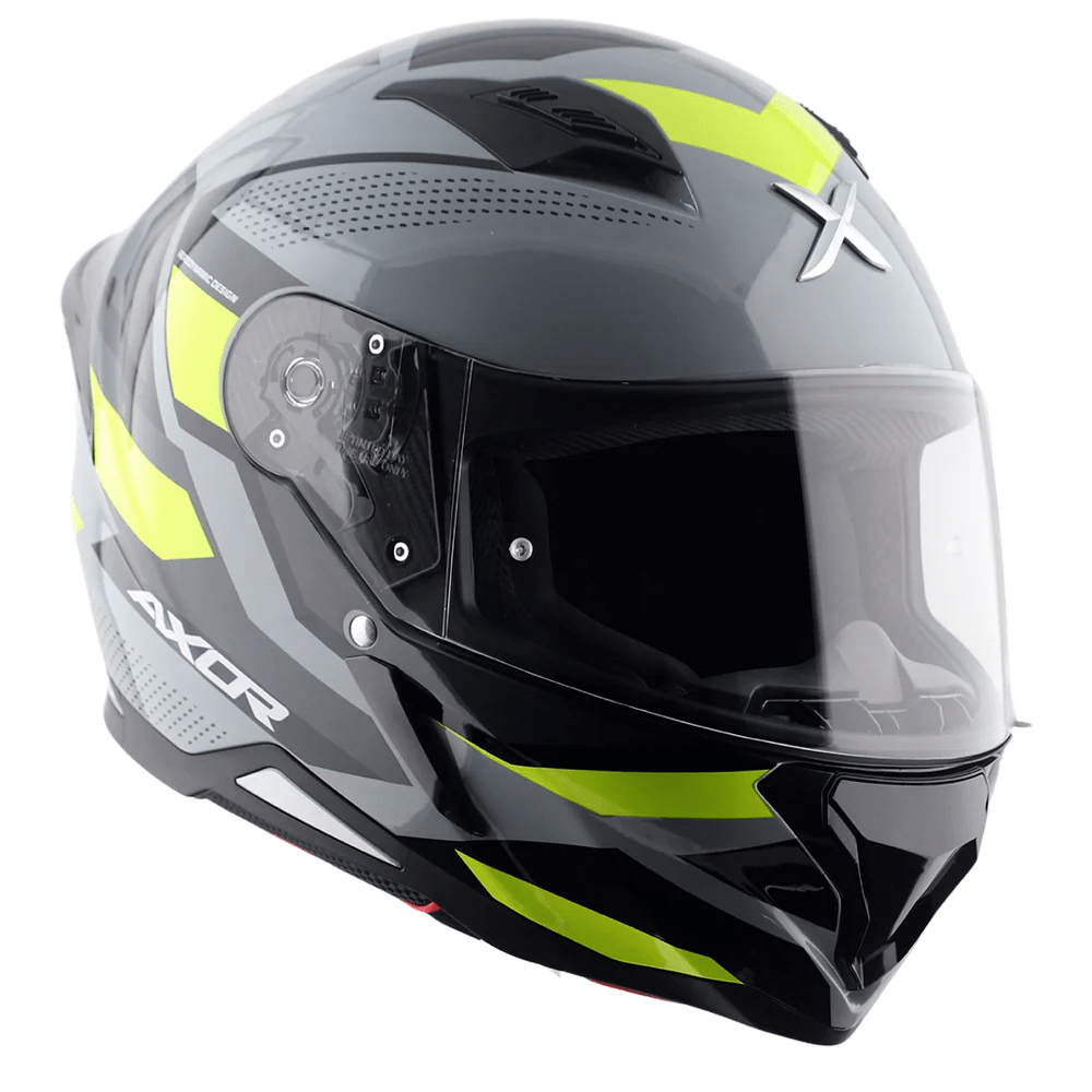 AXOR HUNTER CORNET FULL FACE MOTORCYCLE HELMET BLACK MATTE_FLUORESCENT YELLOW