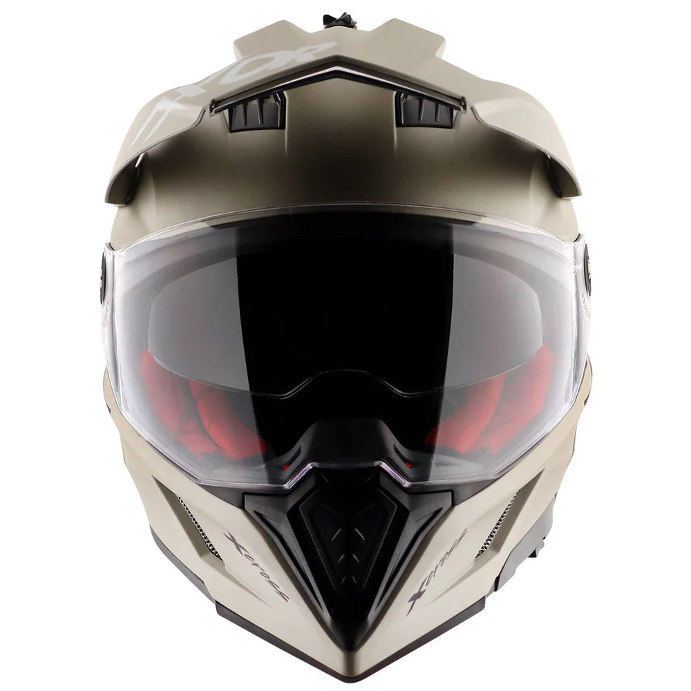 AXOR X-CROSS SPORT DUAL VISOR MOTORCYCLE HELMET SAND MATTE