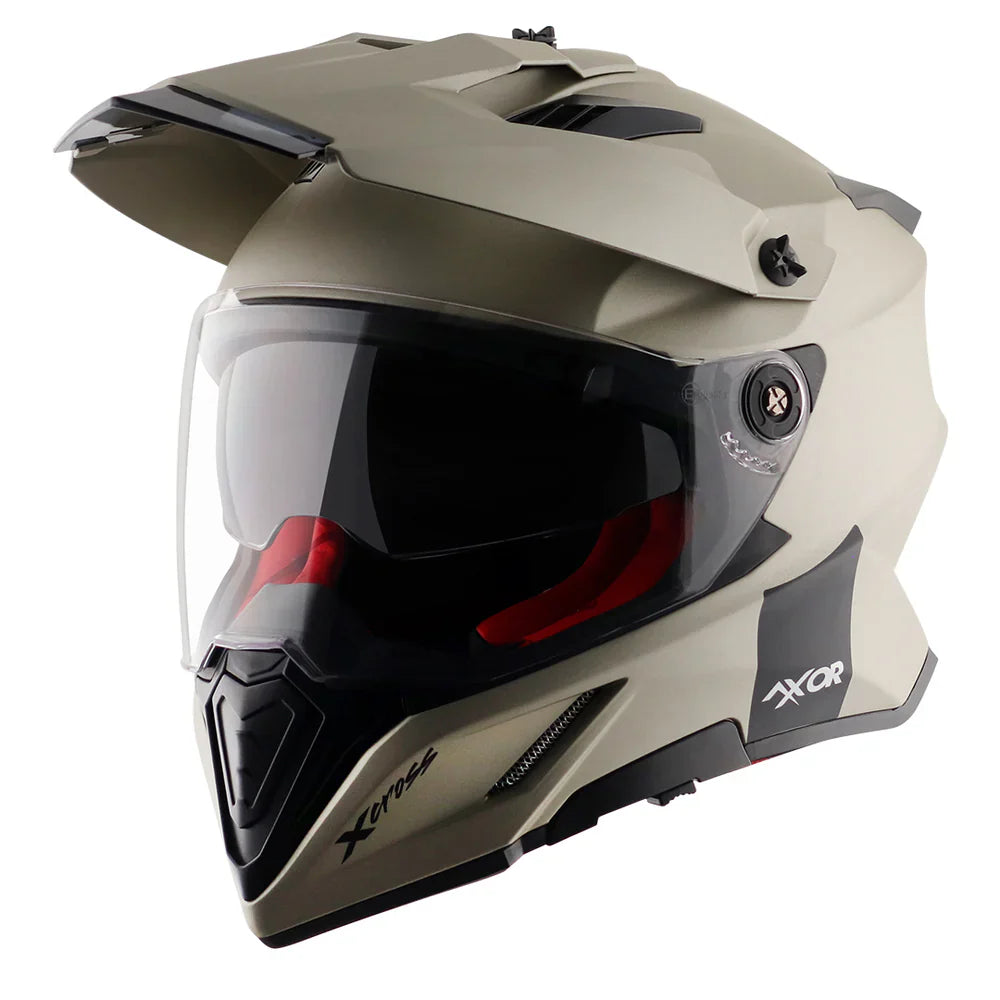 AXOR X-CROSS SPORT DUAL VISOR MOTORCYCLE HELMET SAND MATTE
