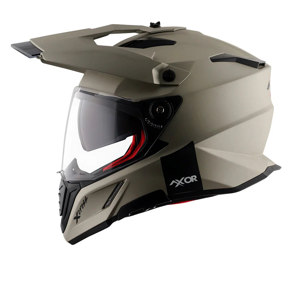 AXOR X-CROSS SPORT DUAL VISOR MOTORCYCLE HELMET SAND MATTE