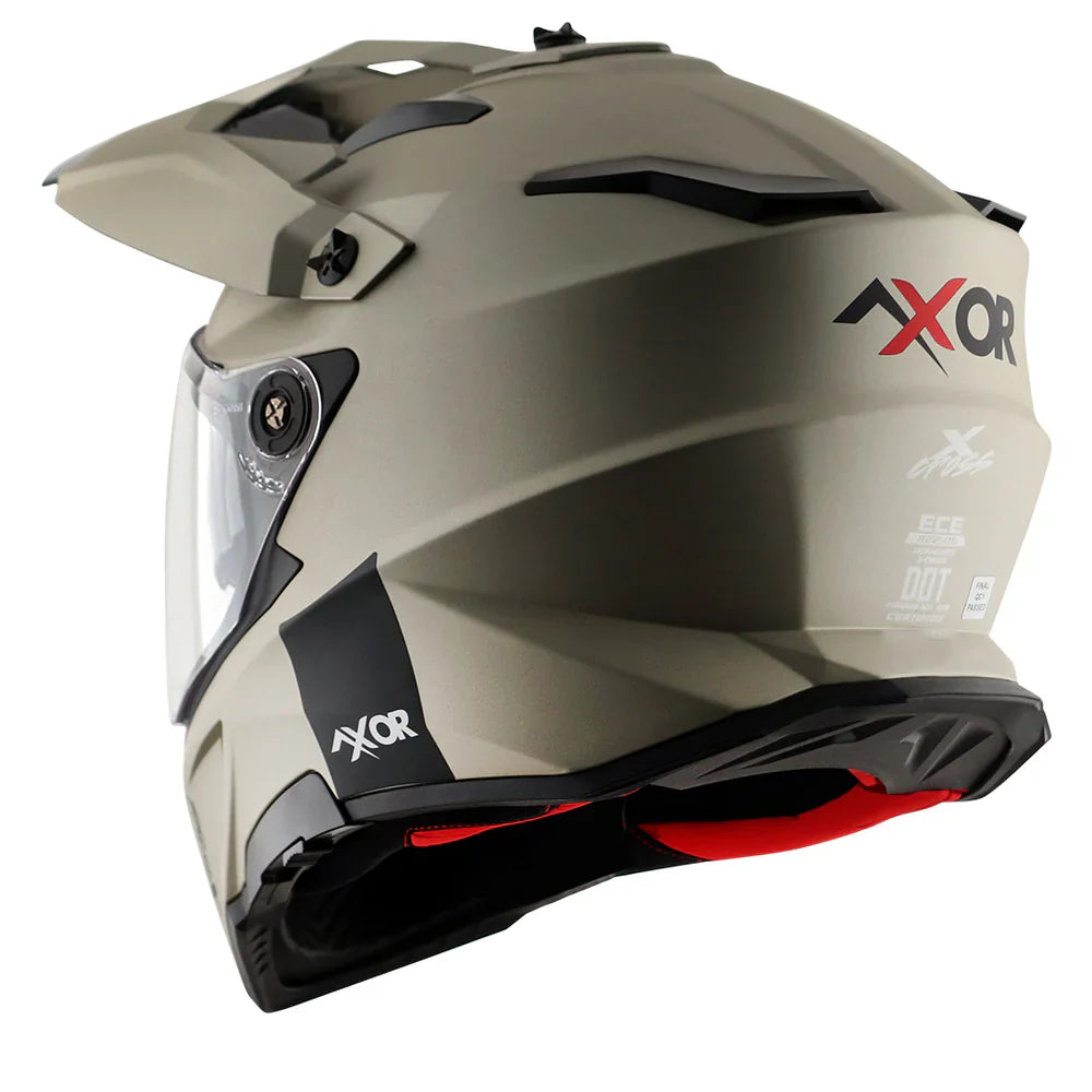 AXOR X-CROSS SPORT DUAL VISOR MOTORCYCLE HELMET SAND MATTE