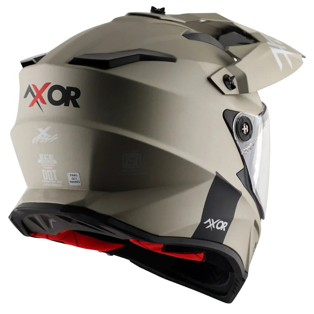 AXOR X-CROSS SPORT DUAL VISOR MOTORCYCLE HELMET SAND MATTE