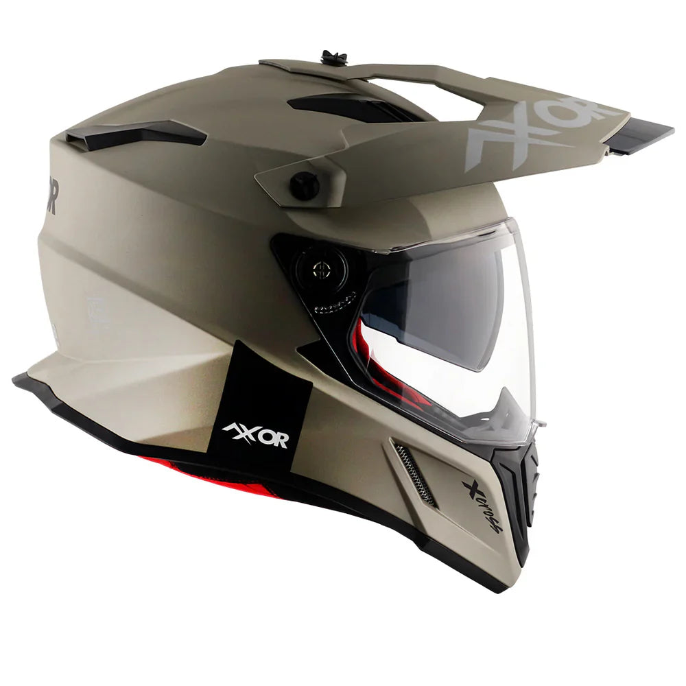 AXOR X-CROSS SPORT DUAL VISOR MOTORCYCLE HELMET SAND MATTE