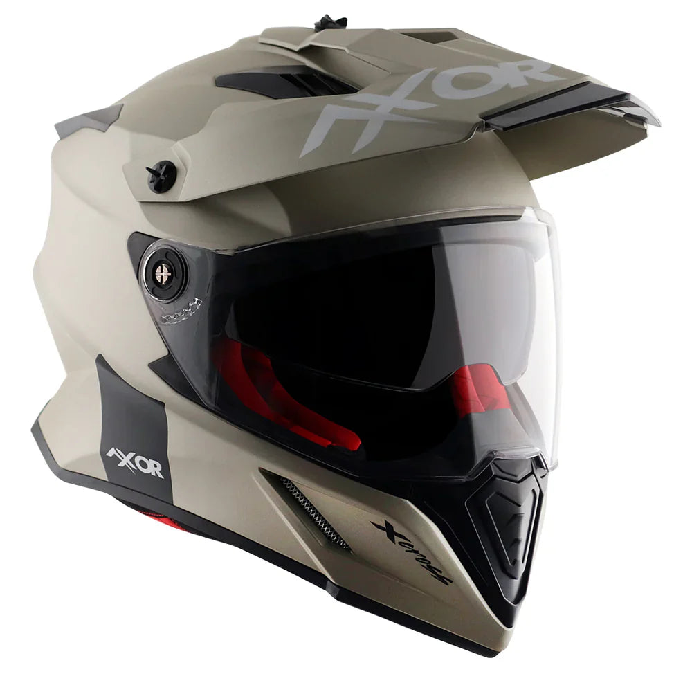 AXOR X-CROSS SPORT DUAL VISOR MOTORCYCLE HELMET SAND MATTE