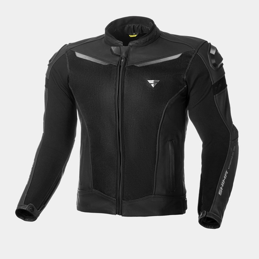 SHIMA PISTON MEN MOTORCYCLE LEATHER JACKET BLACK