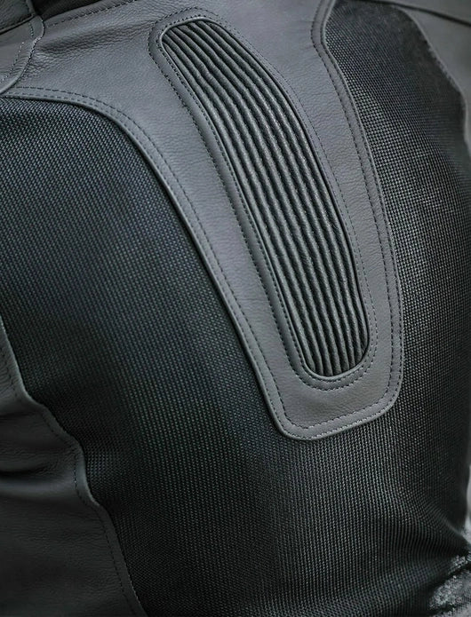 SHIMA PISTON MEN MOTORCYCLE LEATHER JACKET BLACK