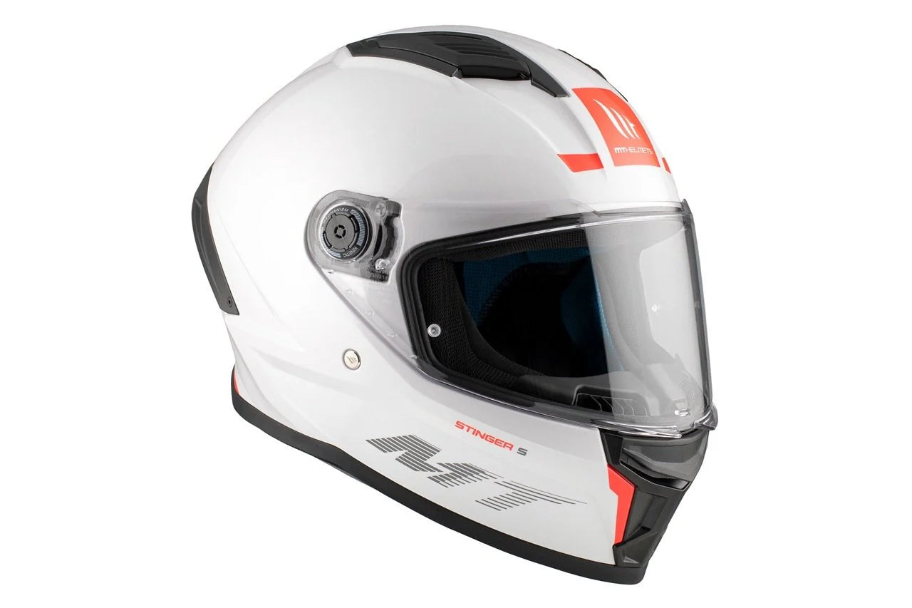 MT Stinger 2 Solid A0 Motorcycle Full Face Helmet Gloss Pearl White