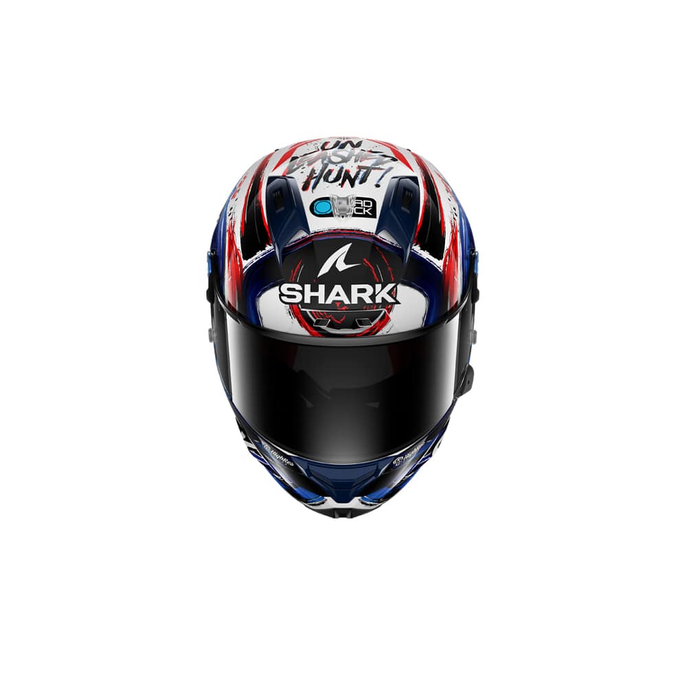 SHARK AERON-GP FIM Racing #1 Replica Helmet Signed by Zarco White Black Blue-front
