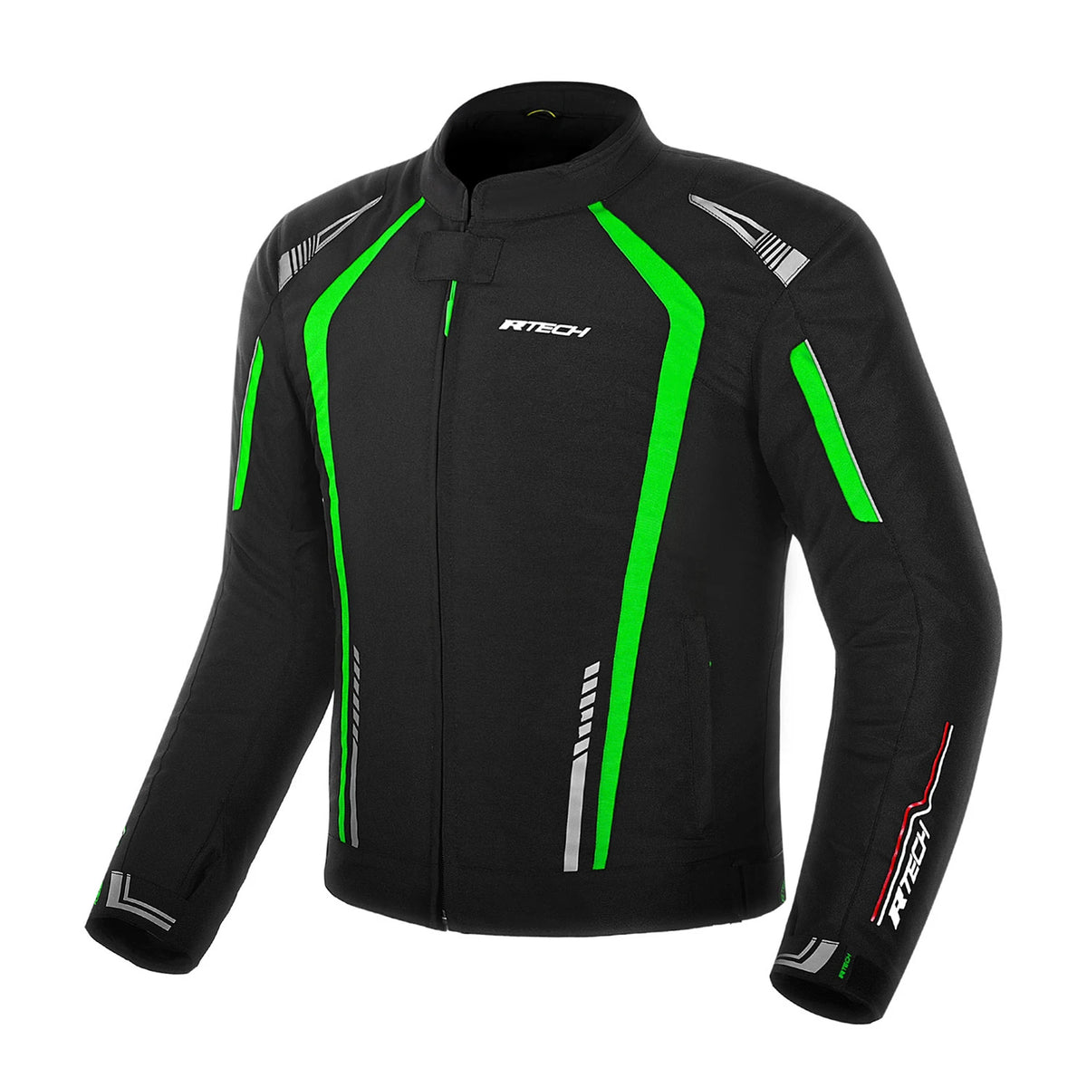 R-TECH MARSHAL WINTER MOTORCYCLE TEXTILE JACKET BLACK GREEN