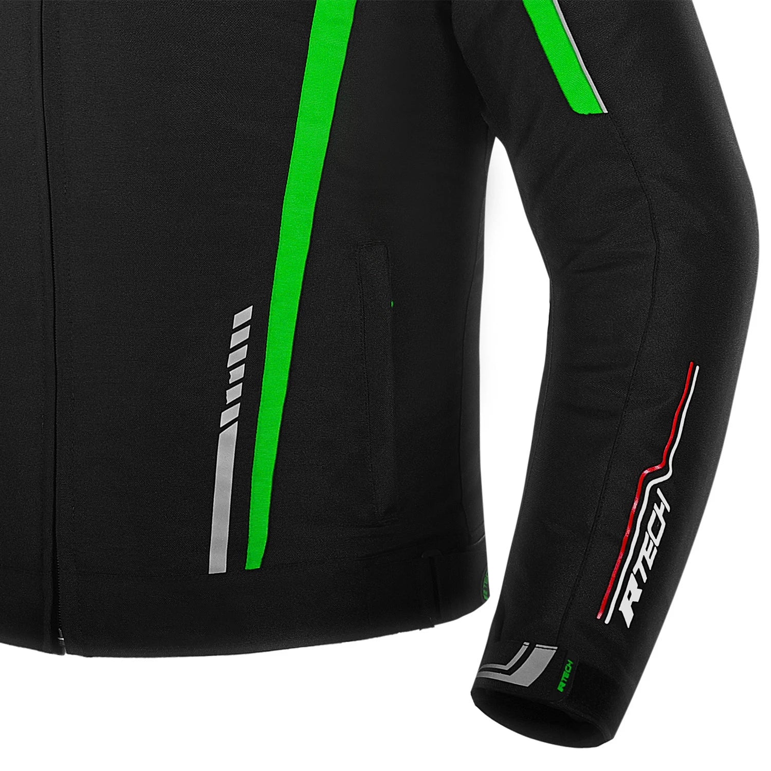 R-TECH MARSHAL WINTER MOTORCYCLE TEXTILE JACKET BLACK GREEN
