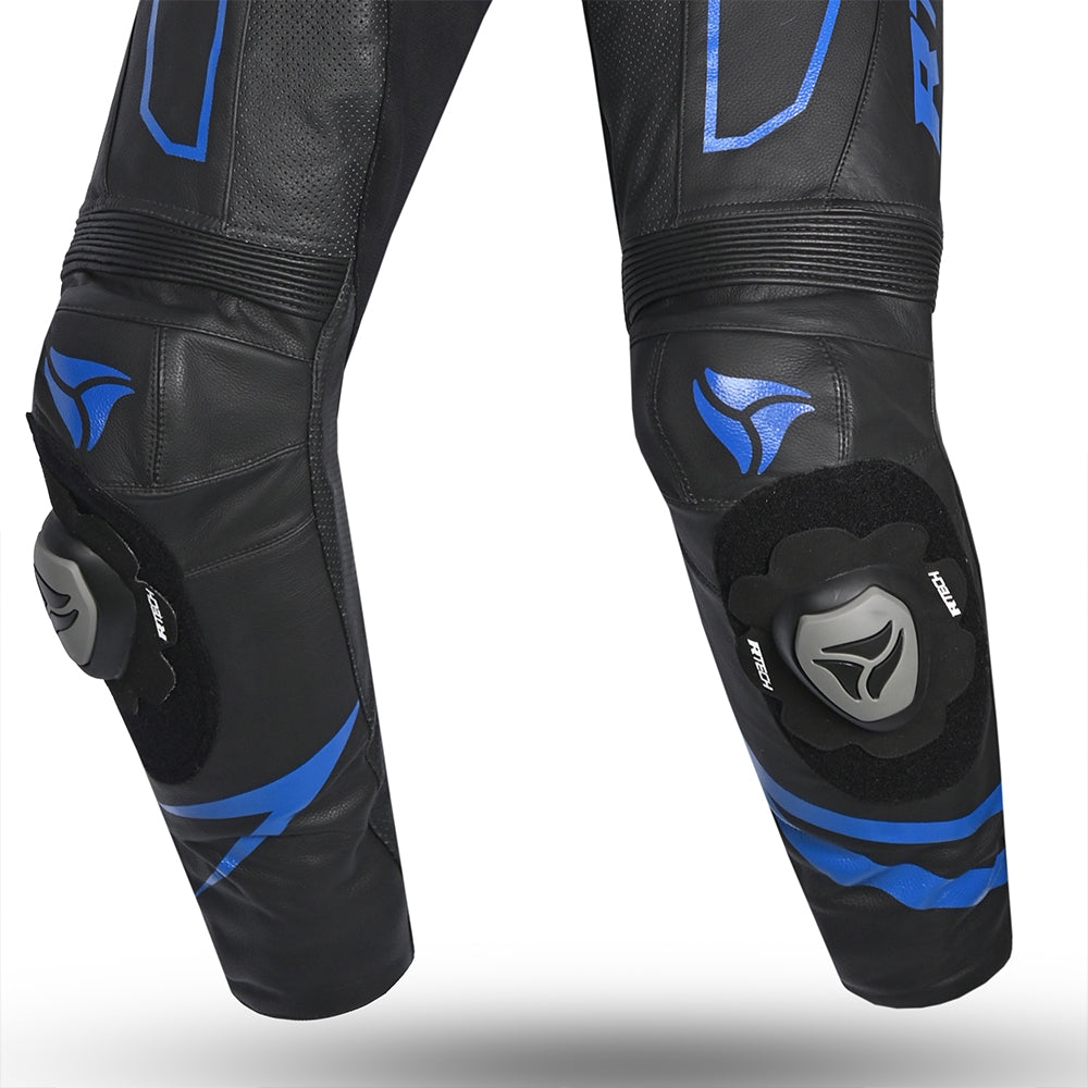R-TECH Rising Star 1 PC Mix Kangroo Motorcycle Suit Black Blue