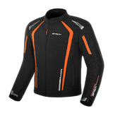 R-TECH MARSHAL MOTORCYCLE TEXTILE JACKET BLACK ORANGE