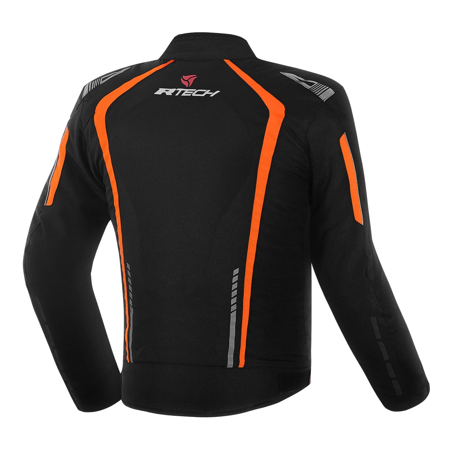 R-TECH MARSHAL MOTORCYCLE TEXTILE JACKET BLACK ORANGE
