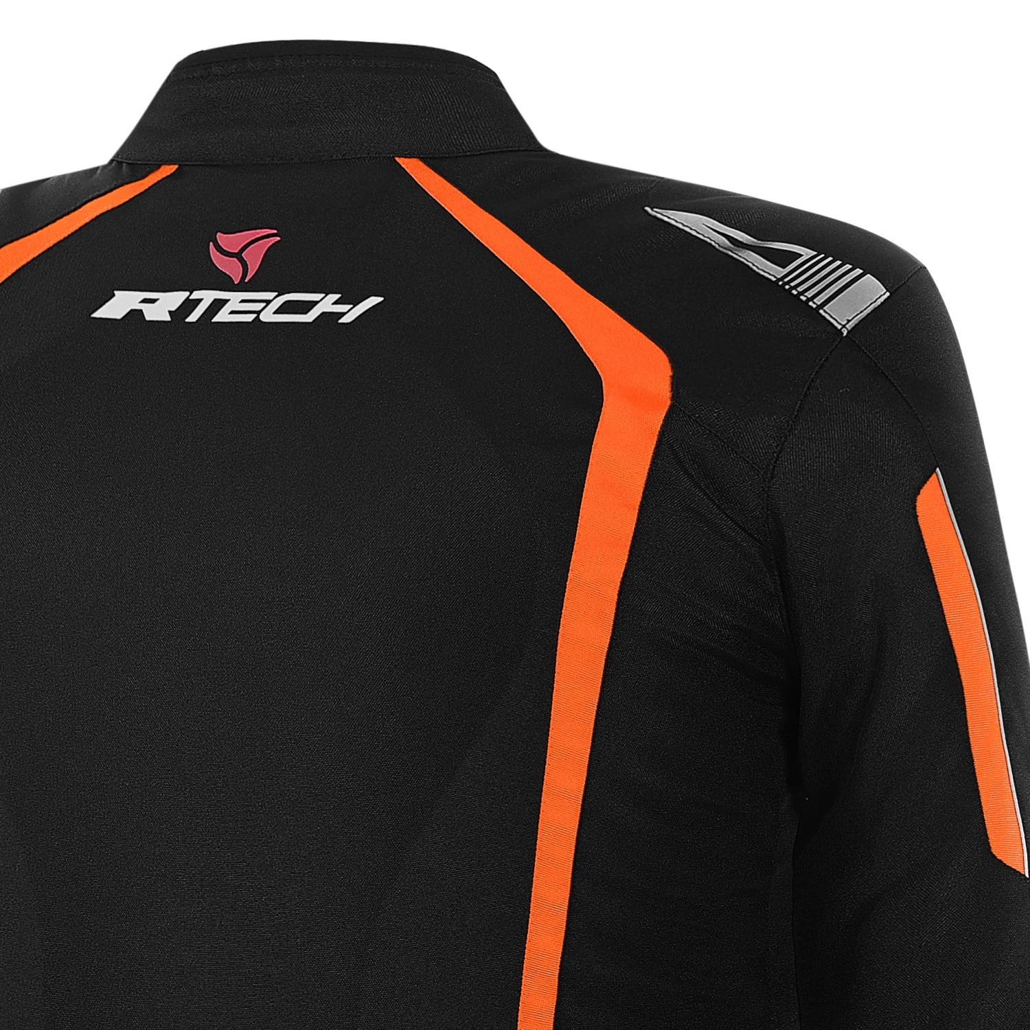 R-TECH MARSHAL MOTORCYCLE TEXTILE JACKET BLACK ORANGE