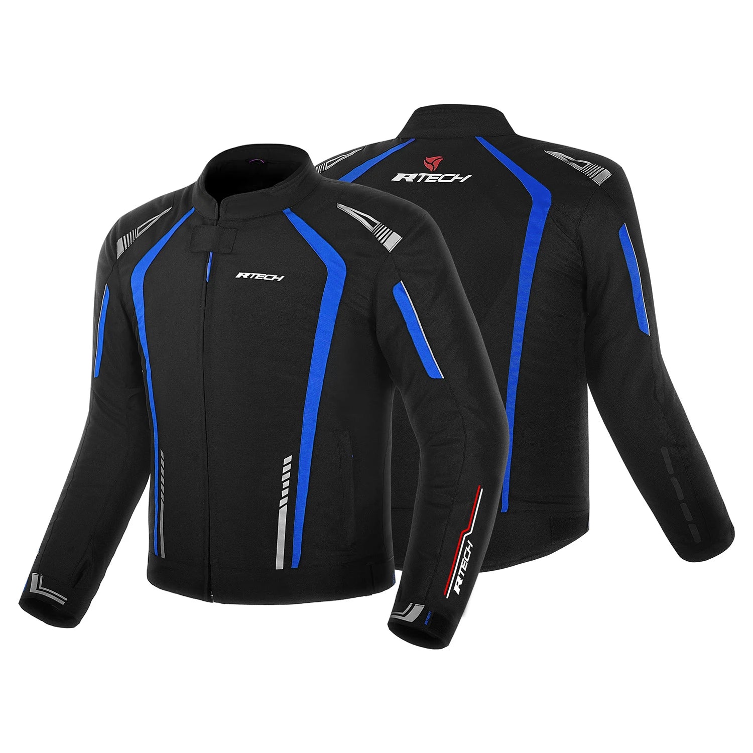 R-TECH MARSHAL MEN MOTORCYCLE TEXTILE JACKET BLACK BLUE