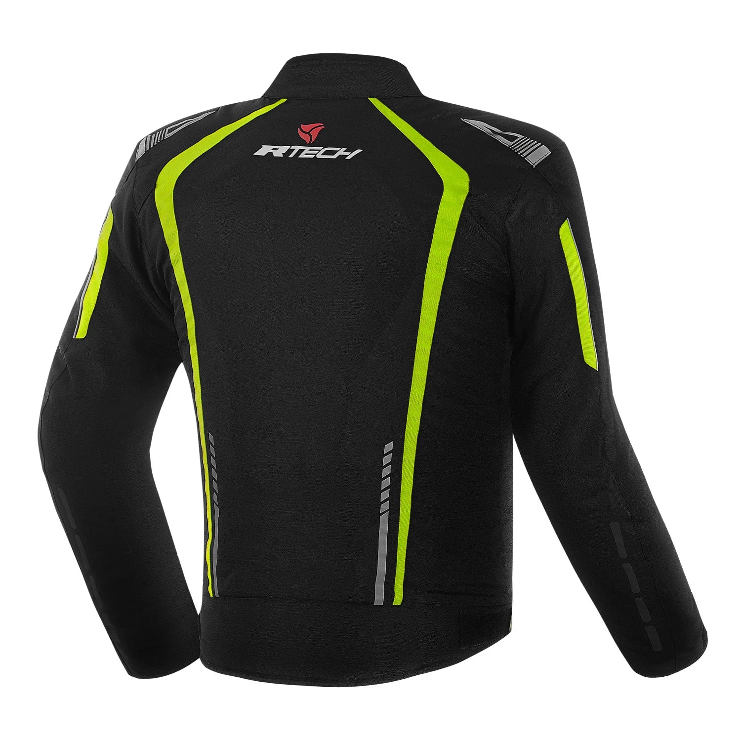 R-TECH MARSHAL TEXTILE MOTORBIKE TOURING JACKET BLACK YELLOW FLOU