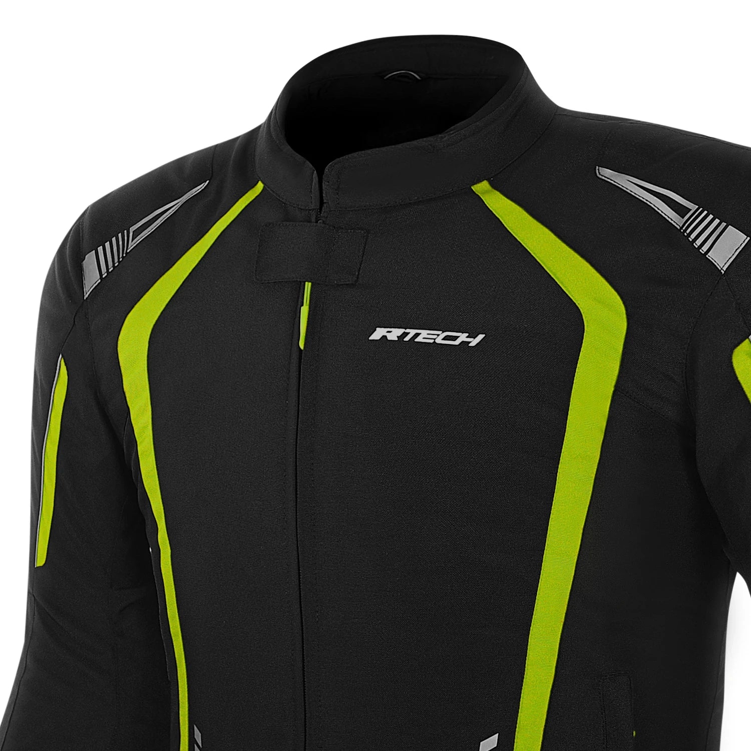 R-TECH MARSHAL TEXTILE MOTORBIKE TOURING JACKET BLACK YELLOW FLOU