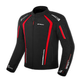 R-TECH MARSHAL MEN MOTORCYCLE TEXTILE JACKET BLACK RED