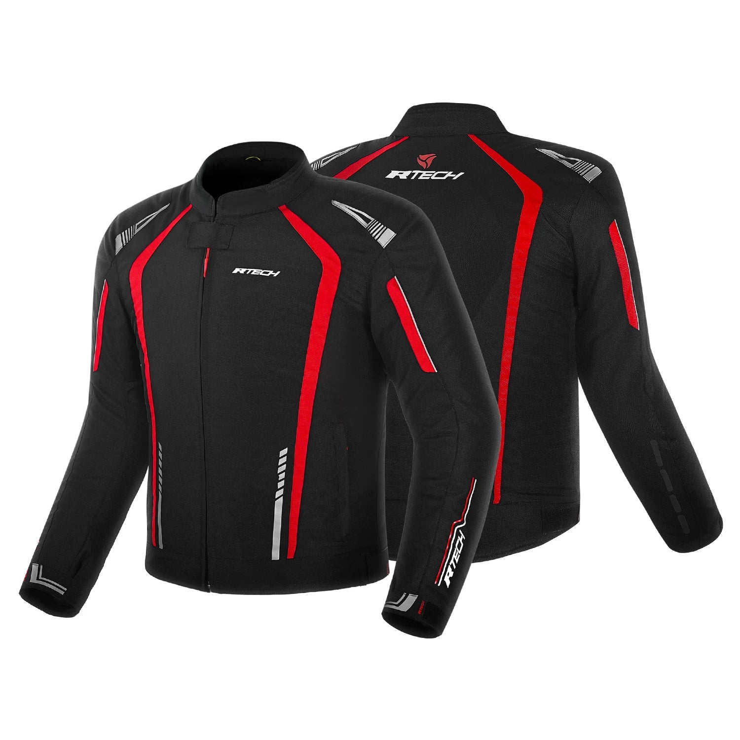 R-TECH MARSHAL MEN MOTORCYCLE TEXTILE JACKET BLACK RED
