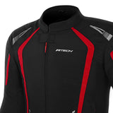 R-TECH MARSHAL MEN MOTORCYCLE TEXTILE JACKET BLACK RED