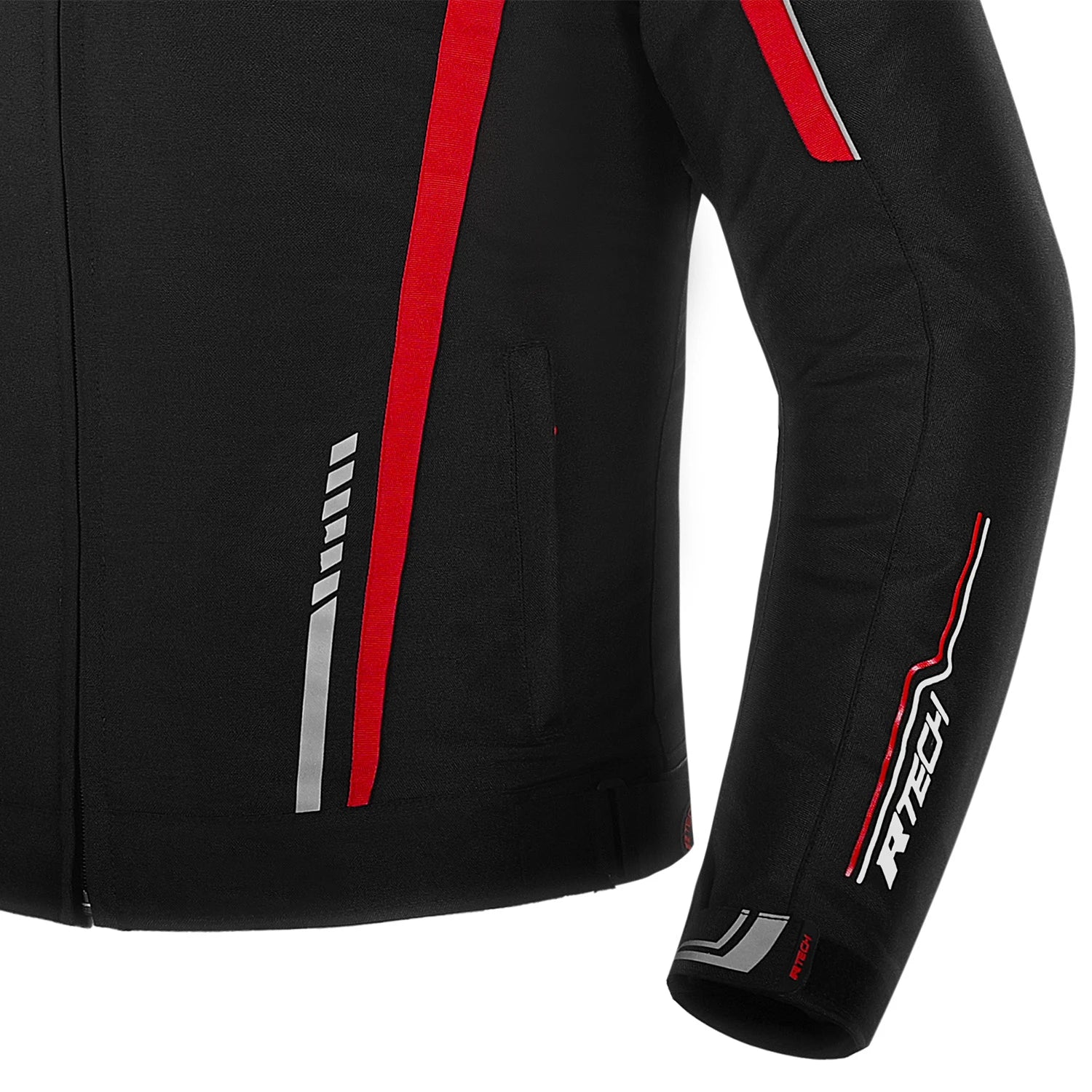 R-TECH MARSHAL MEN MOTORCYCLE TEXTILE JACKET BLACK RED