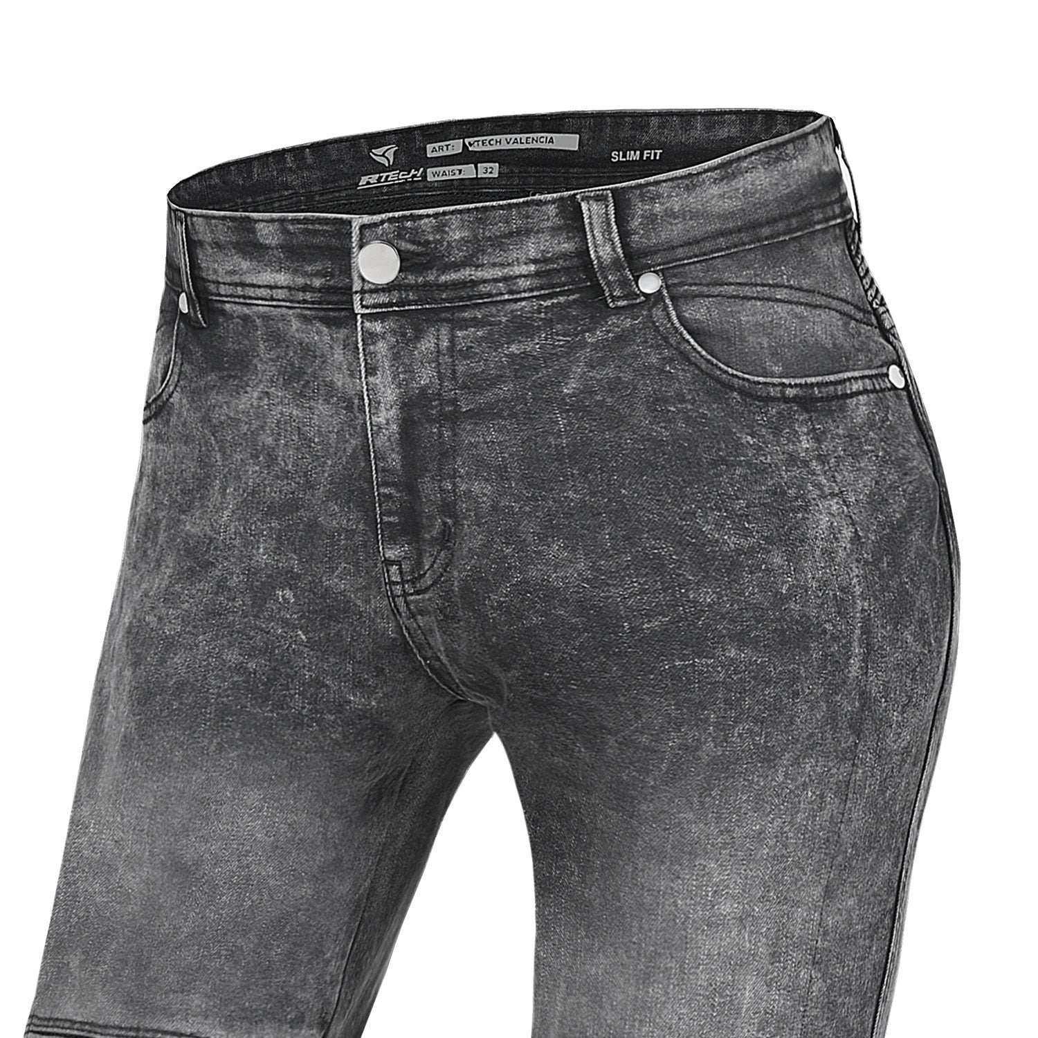 R-TECH VALENCIA WOMEN'S MOTORCYCLE DENIM JEANS RANDOM BLACK