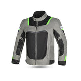 R-Tech Spiral Mesh Motorcycle Touring Jacket Cool Grey Black Flou Green