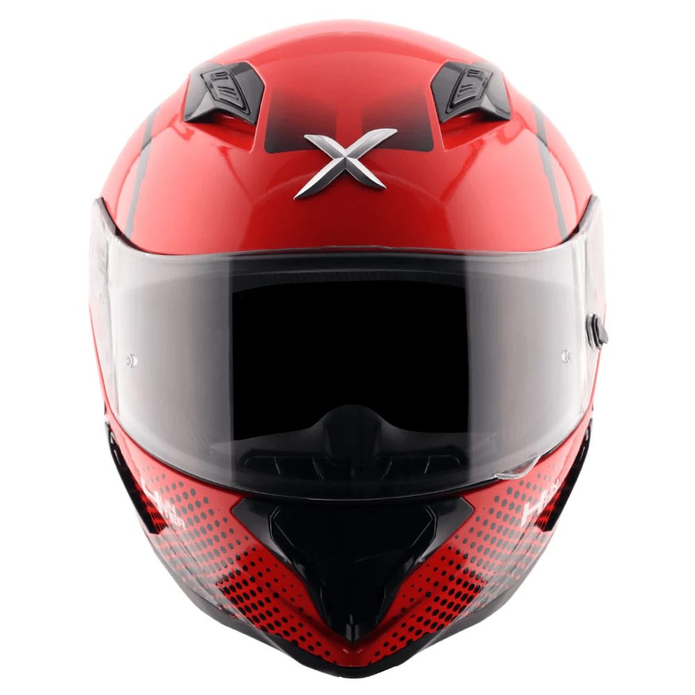 AXOR HUNTER SPEAR FULL FACE MOTORCYCLE HELMET BLACK_RED