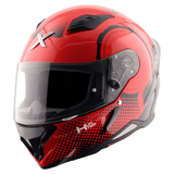 AXOR HUNTER SPEAR FULL FACE MOTORCYCLE HELMET BLACK_RED