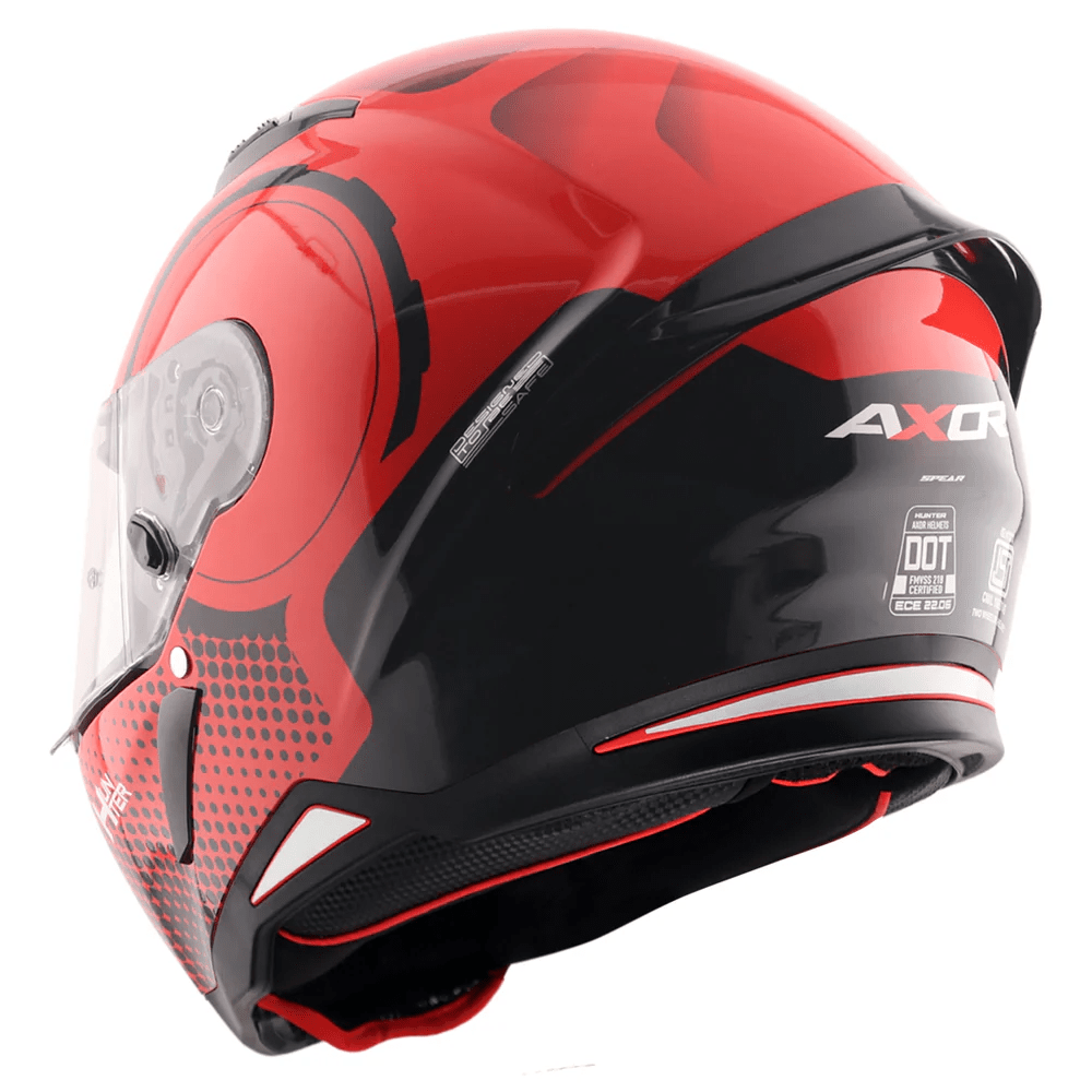AXOR HUNTER SPEAR FULL FACE MOTORCYCLE HELMET BLACK_RED